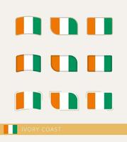 Vector flags of Ivory Coast, collection of Ivory Coast flags.