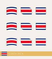 banderas vectoriales de costa rica, colección de banderas de costa rica. vector