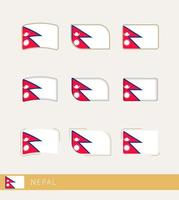 banderas vectoriales de nepal, colección de banderas de nepal. vector