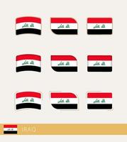 banderas vectoriales de irak, colección de banderas de irak. vector