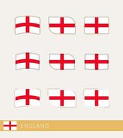 Vector flags of England, collection of England flags.