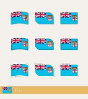 Vector flags of Fiji, collection of Fiji flags.