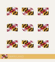 Vector flags of Maryland, collection of Maryland flags.