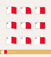 banderas vectoriales de malta, colección de banderas de malta. vector