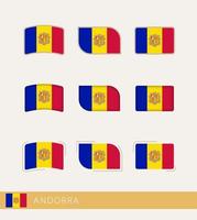 banderas vectoriales de andorra, colección de banderas de andorra. vector