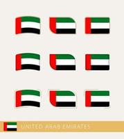 banderas vectoriales de los emiratos árabes unidos, colección de banderas de los emiratos árabes unidos. vector