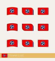 banderas vectoriales de tennessee, colección de banderas de tennessee. vector