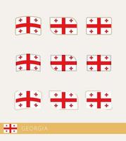 Vector flags of Georgia, collection of Georgia flags.