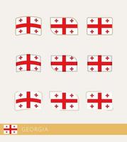 Vector flags of Georgia, collection of Georgia flags.