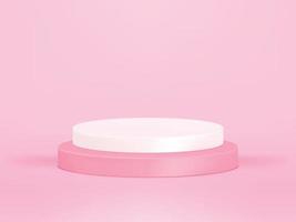 Product display podium on pink background, 3D rendering podium vector