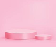 Product display podium on pink background, 3D rendering podium vector