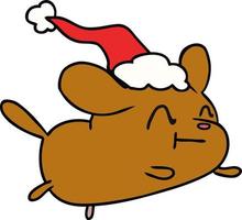 christmas cartoon of kawaii dog vector