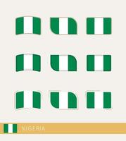 banderas vectoriales de nigeria, colección de banderas de nigeria. vector