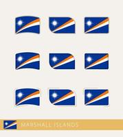 banderas vectoriales de las islas marshall, colección de banderas de las islas marshall. vector