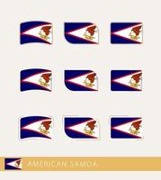 banderas vectoriales de samoa americana, colección de banderas de samoa americana. vector