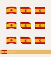 banderas vectoriales de españa, colección de banderas de españa. vector