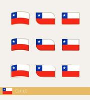 Vector flags of Chile, collection of Chile flags.