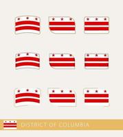 Vector flags of District of Columbia, collection of District of Columbia flags.