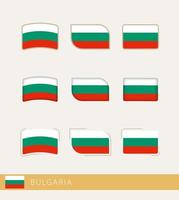 banderas vectoriales de bulgaria, colección de banderas de bulgaria. vector