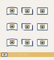 Vector flags of West Virginia, collection of West Virginia flags.