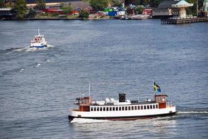 boats in water of Strommen Bay in Stockholm photo