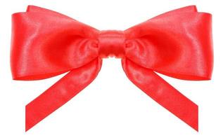 symmetrical red bow with vertically cut ends photo