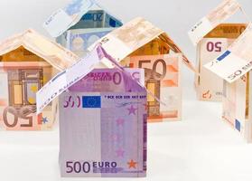 expensive houses from euro banknotes photo