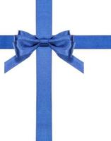 blue satin bows and ribbons isolated - set 3 photo