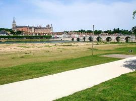 view of Gien city from valley of Loire river photo