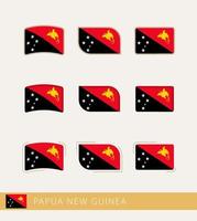 banderas vectoriales de papúa nueva guinea, colección de banderas de papúa nueva guinea. vector