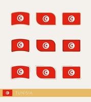 Vector flags of Tunisia, collection of Tunisia flags.