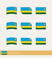 Vector flags of Rwanda, collection of Rwanda flags.