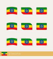 Vector flags of Ethiopia, collection of Ethiopia flags.