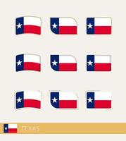 banderas vectoriales de texas, colección de banderas de texas. vector