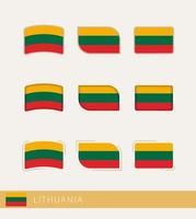 Vector flags of Lithuania, collection of Lithuania flags.