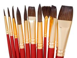 set of watercolor paint brushes photo