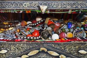 antique jewelry in ancient treasure chest photo