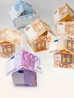 expensive houses from euro banknotes photo
