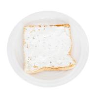 sandwich from toast and soft cheese with herbs photo