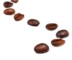 winding line pattern from roasted coffee beans photo
