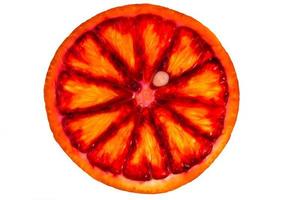 Rebanada de naranja sanguina siciliana cortada foto