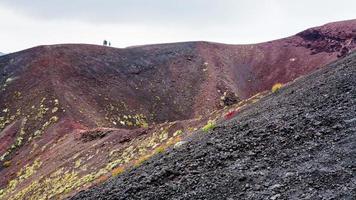 people on edge of crater on Mount Etna photo