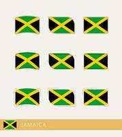 banderas vectoriales de jamaica, colección de banderas de jamaica. vector