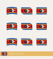 banderas vectoriales de swazilandia, colección de banderas de swazilandia. vector