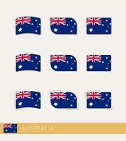 banderas vectoriales de australia, colección de banderas de australia. vector