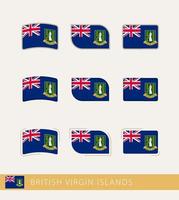 banderas vectoriales de las islas vírgenes británicas, colección de banderas de las islas vírgenes británicas. vector