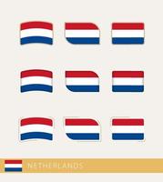 banderas vectoriales de países bajos, colección de banderas de países bajos. vector