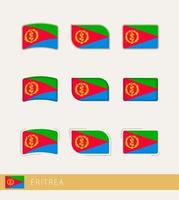 banderas vectoriales de eritrea, colección de banderas de eritrea. vector