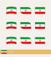 Vector flags of Iran, collection of Iran flags.