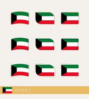 banderas vectoriales de kuwait, colección de banderas de kuwait. vector